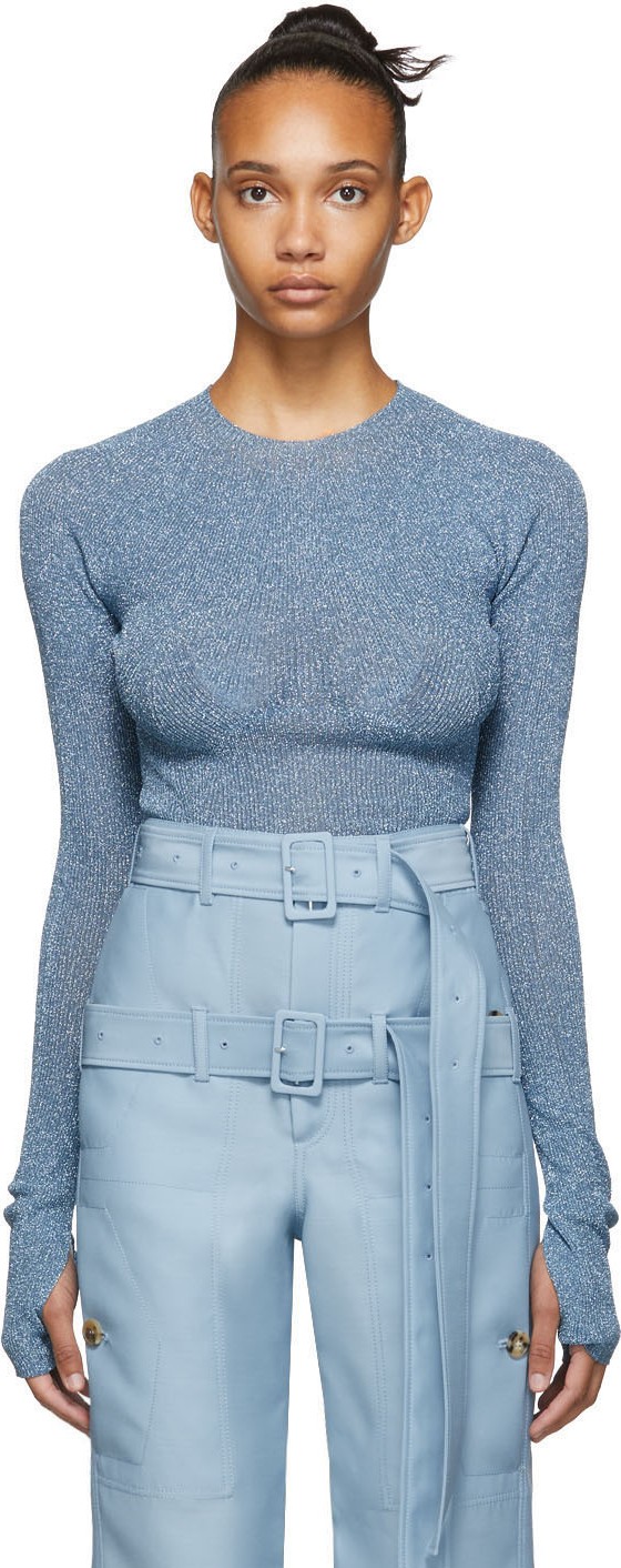 Lanvin Blue Metallic Sweater