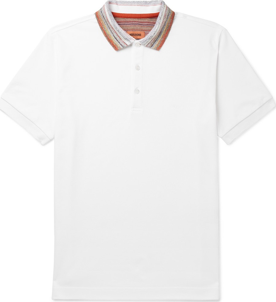 Missoni Stripe-Trimmed Cotton-Piqué Polo Shirt