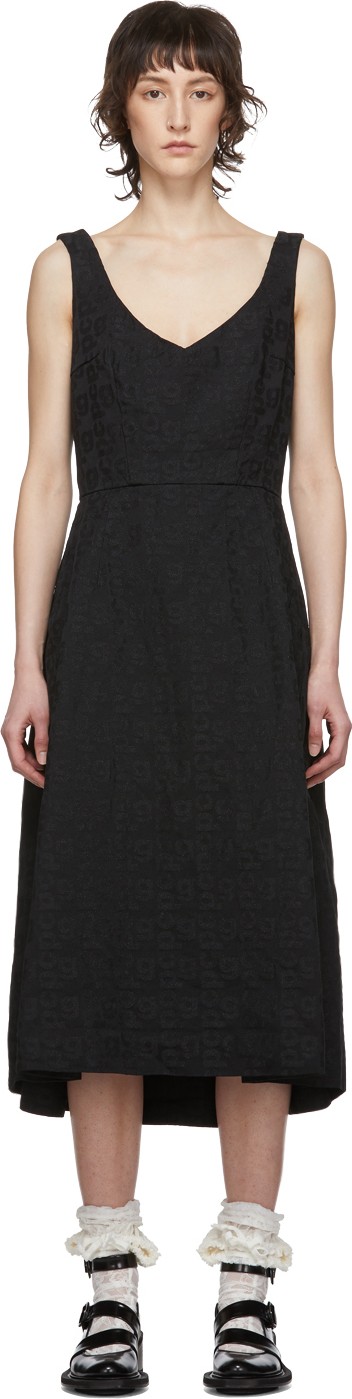 Comme Des Garcons Black Logo Jacquard Dress