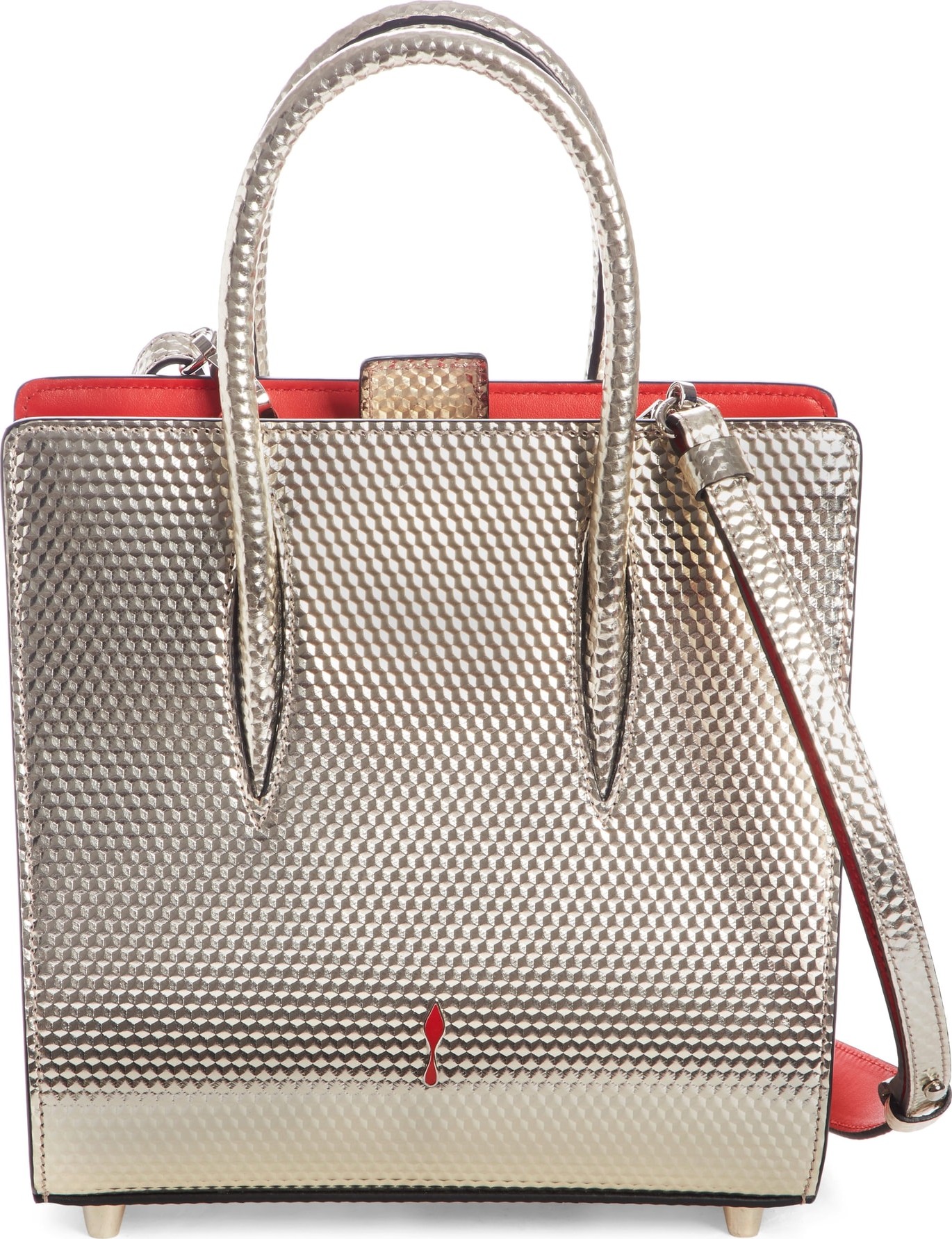 Christian Louboutin Small Paloma Metallic Leather Tote