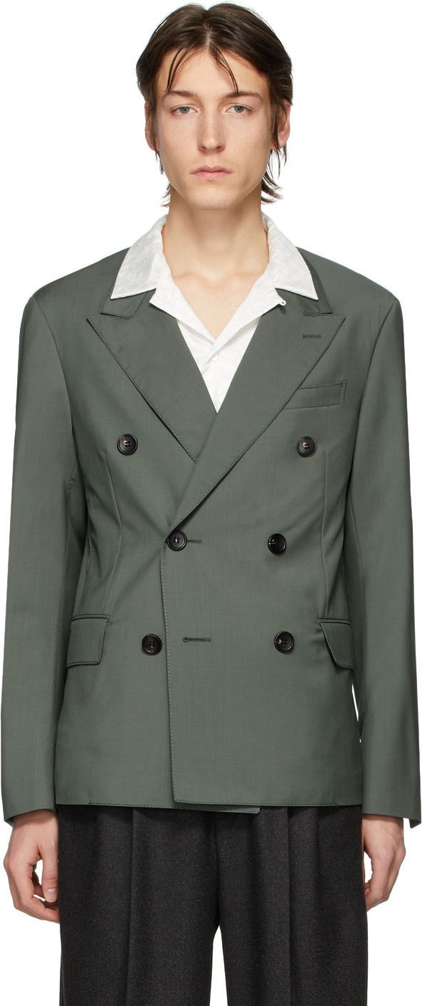 Lanvin Green Wool Double-Breasted Blazer