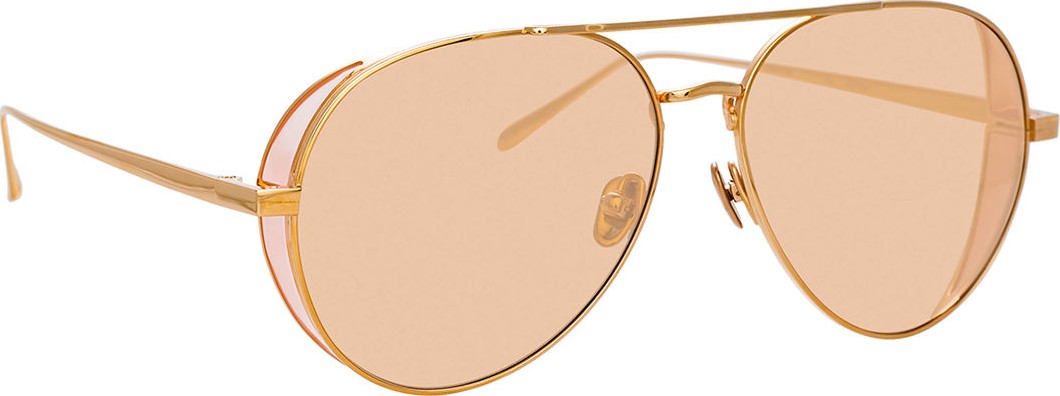 Linda Farrow Titanium Aviator Sunglasses