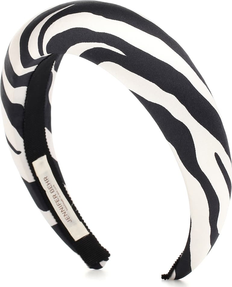 Jennifer Behr Thada zebra-print silk headband