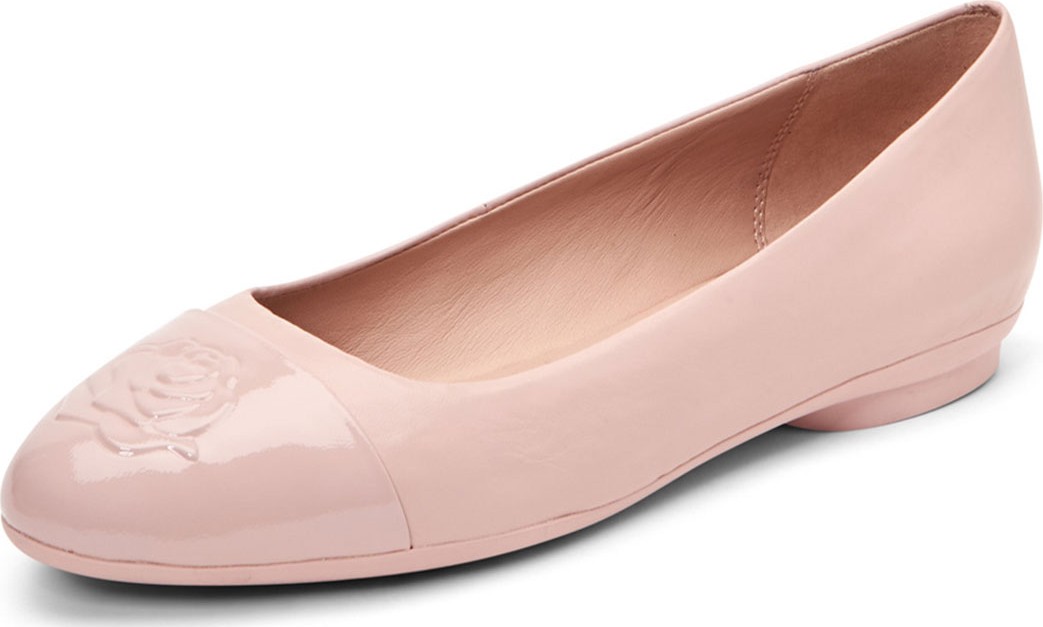 Taryn Rose Annabella Rose Embossed Leather Flats