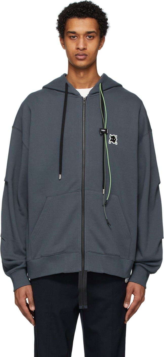 ADER error Grey Vader Zip Hoodie