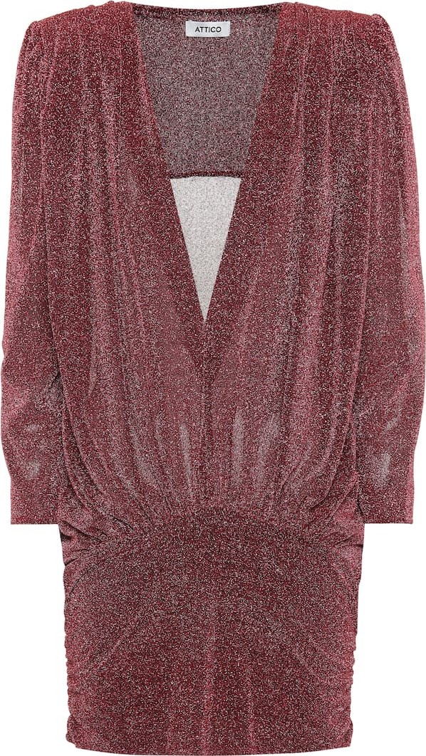 Attico Metallic knitted minidress