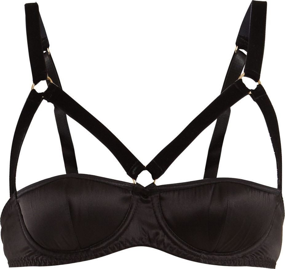 Coco De Mer Persephone strap-detail half-cup bra