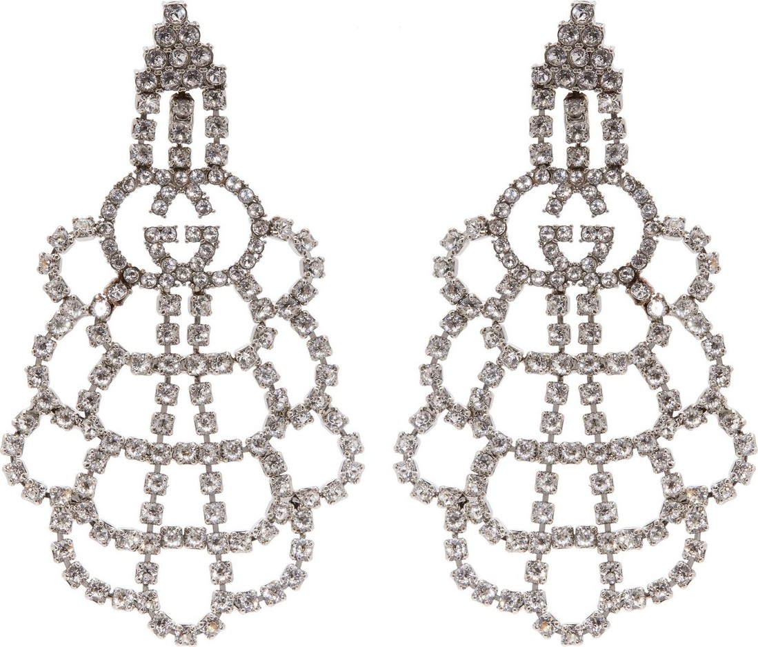 Gucci GG crystal drop earrings