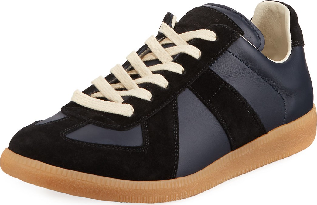 Maison Margiela Men's Replica Suede & Leather Low-Top Sneakers