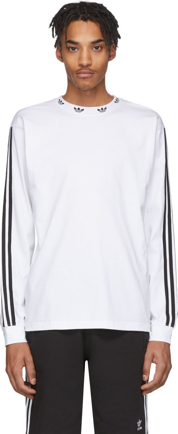Adidas Originals White Trefoil Long Sleeve T-Shirt