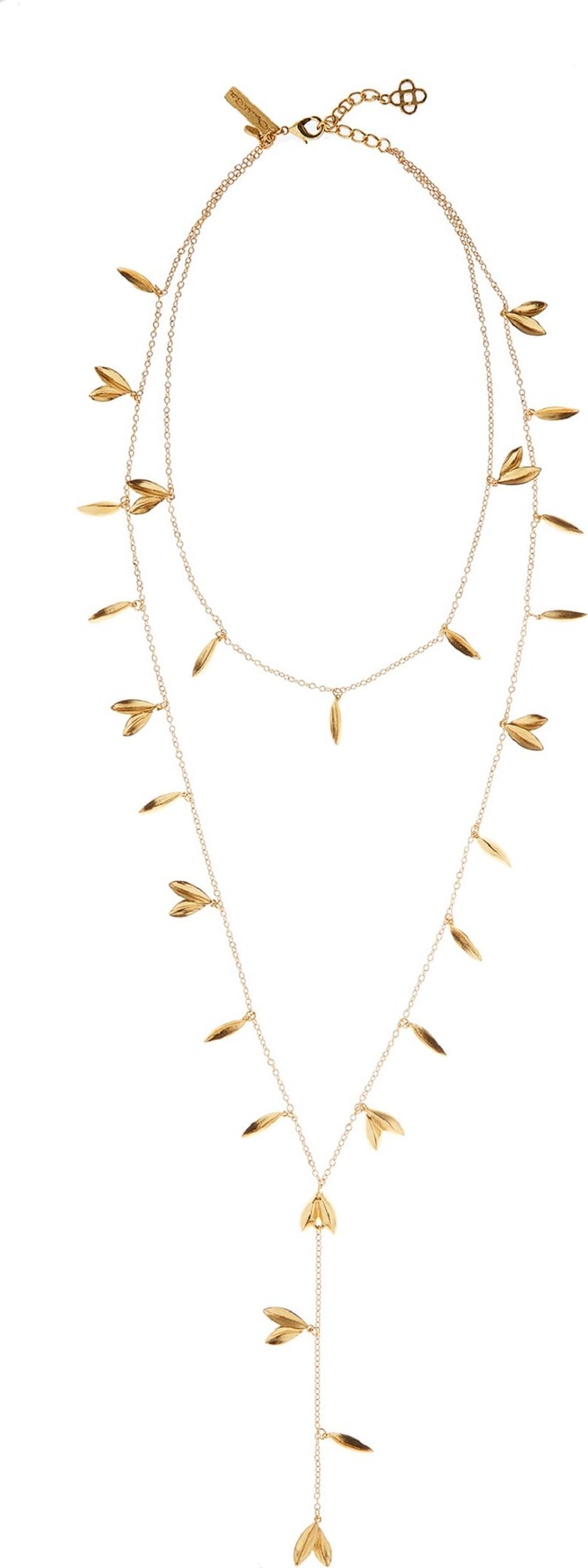 Oscar De La Renta Leaf Layered Y-Necklace