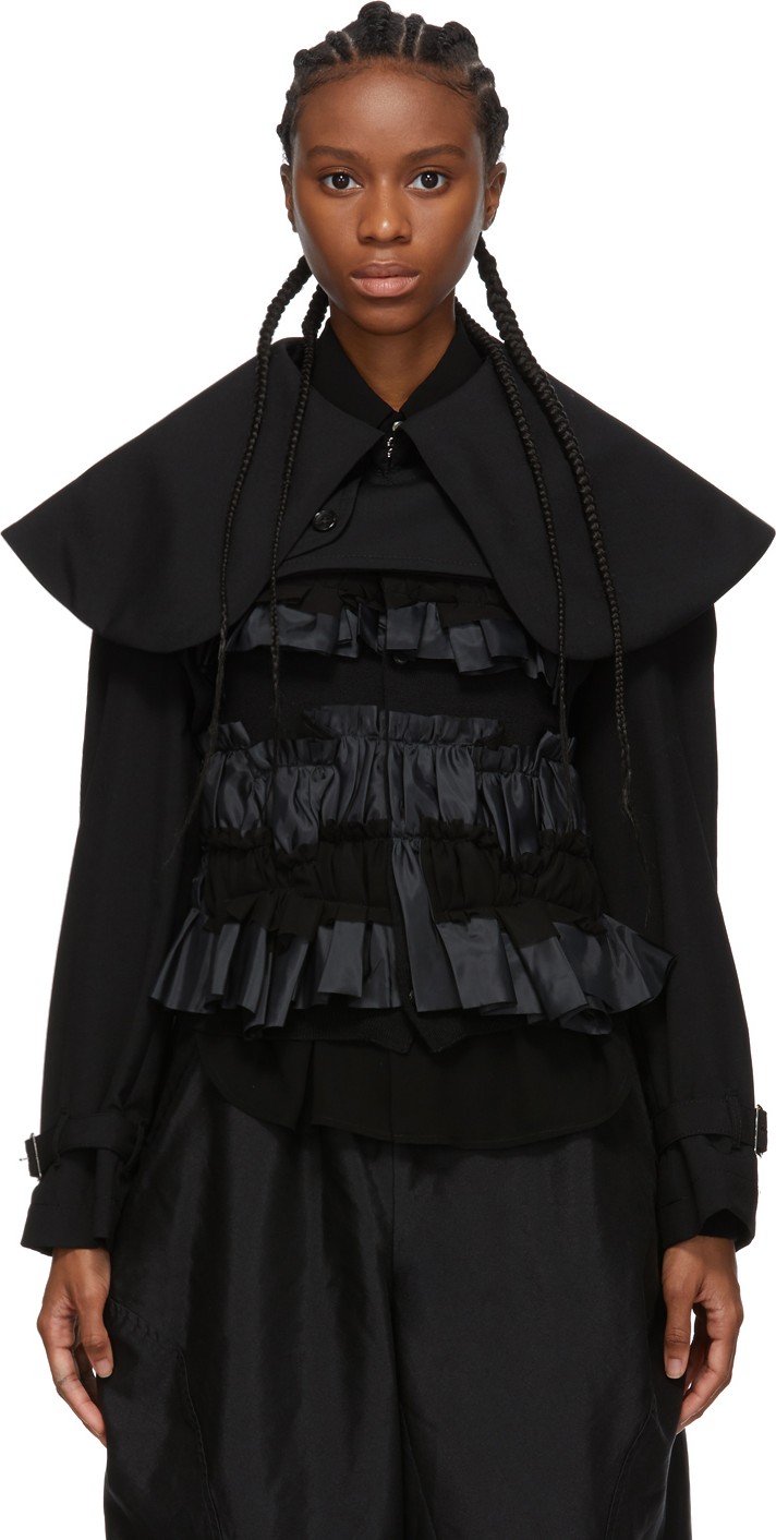 Comme Des Garçons Comme Des Garçons Black Oversized Round Collar Jacket