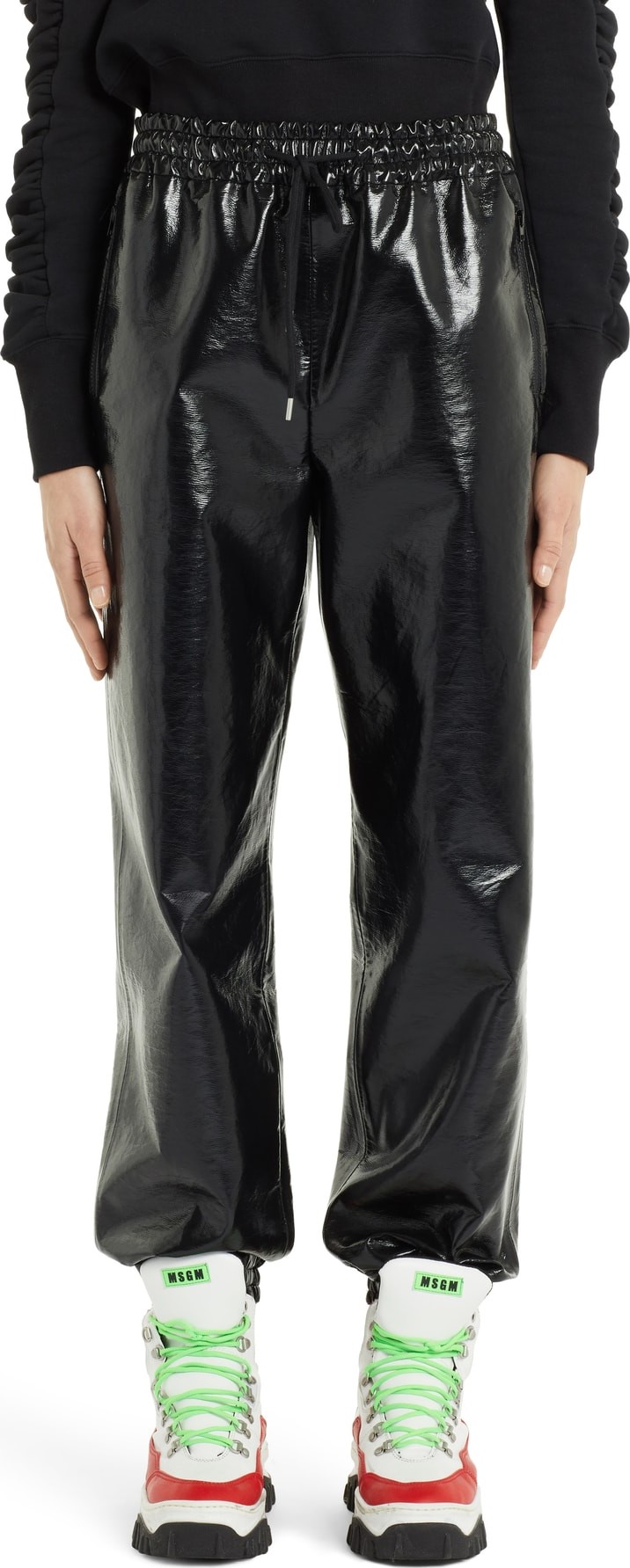 MSGM Faux Patent Leather Joggers