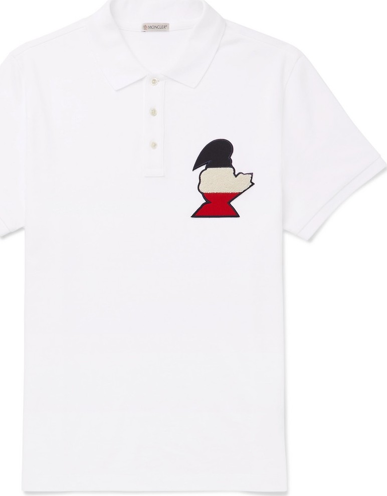 Moncler Slim-Fit Logo-Appliquéd Cotton-Piqué Polo Shirt