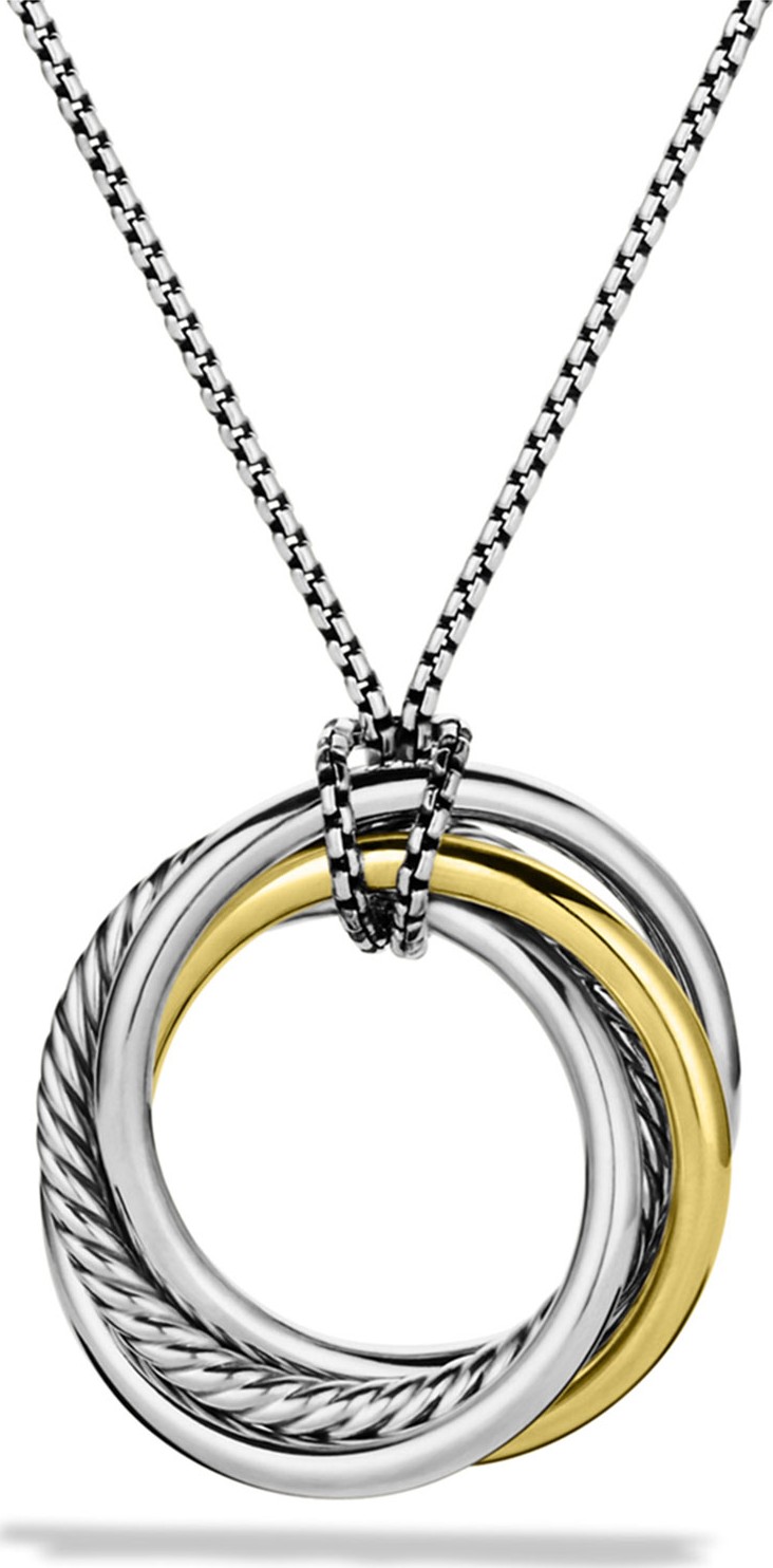 David Yurman Crossover Pendant with Gold on Chain