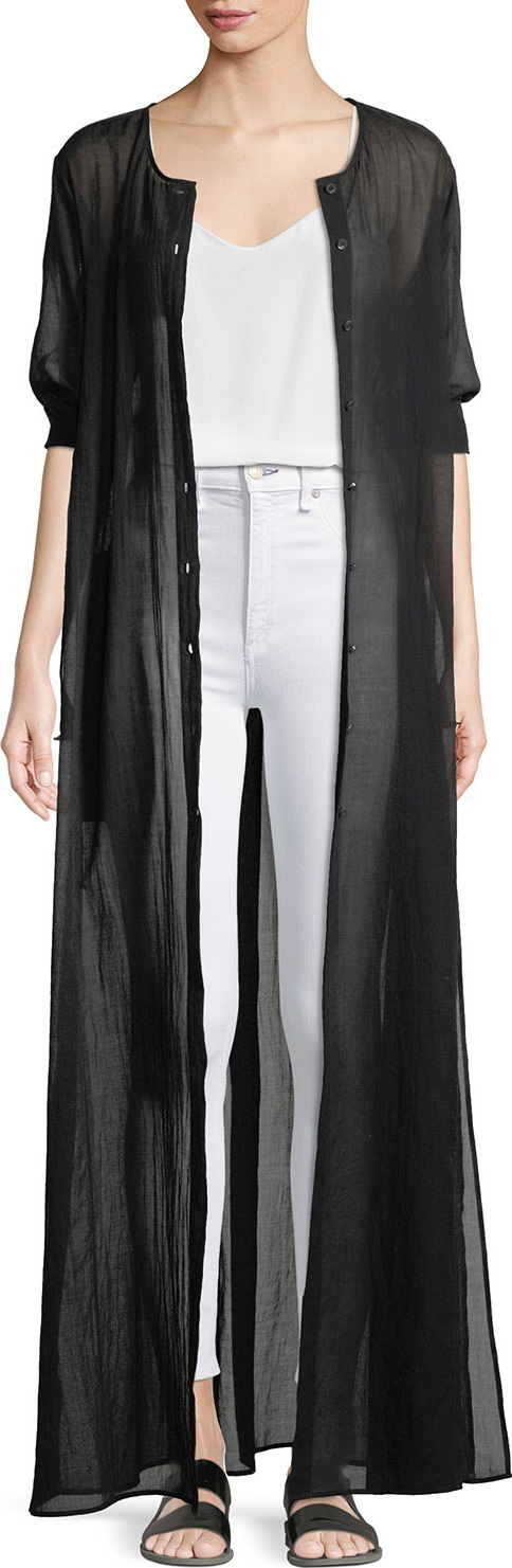 Theory Weekend Button-Down Summer Cotton Maxi Dress