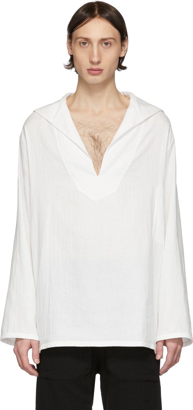 Ann Demeulemeester Off-White Isle Long Sleeve Shirt