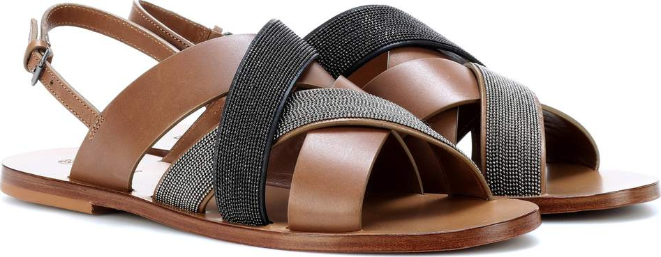 Brunello Cucinelli Monili-beaded leather sandals