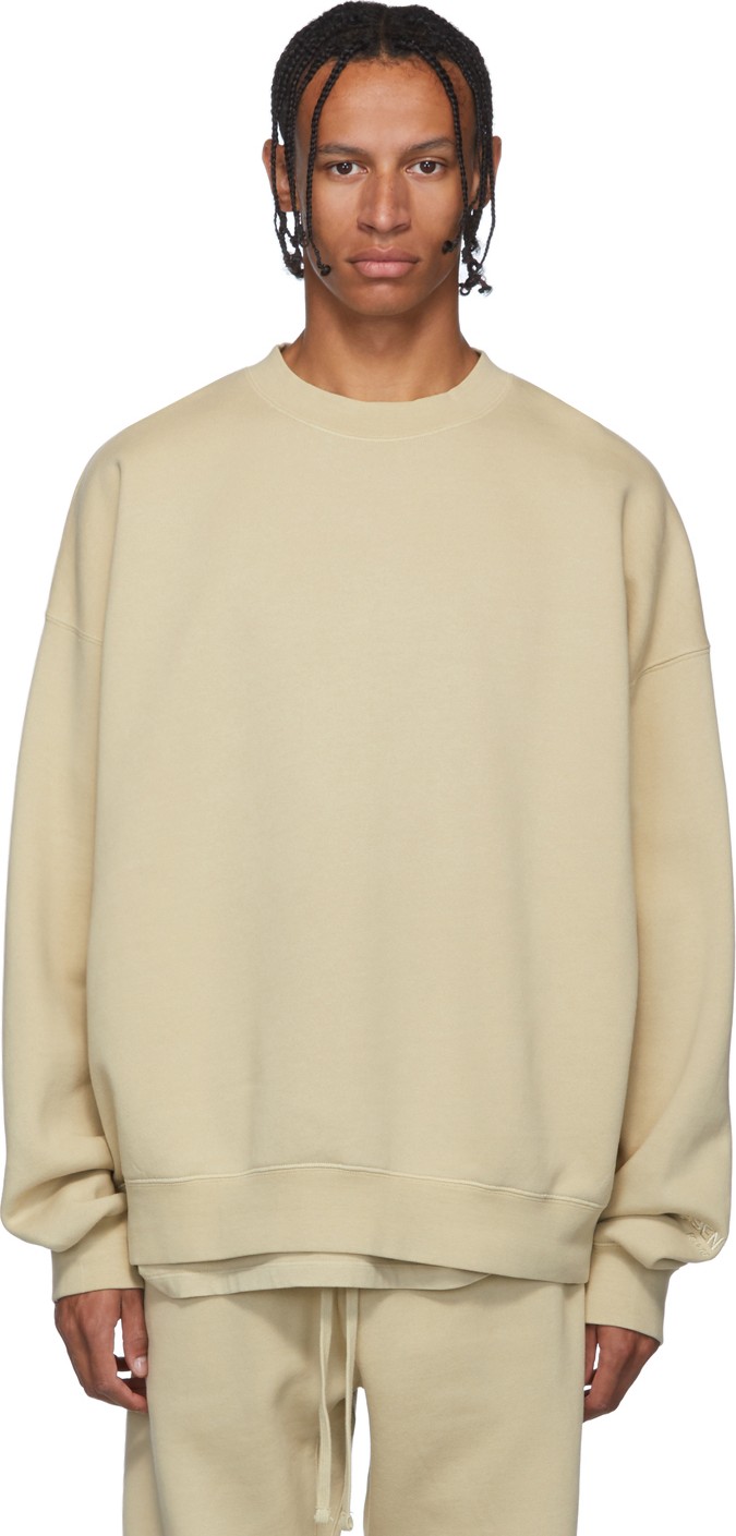 Essentials SSENSE Exclusive Beige Pullover Crewneck Sweatshirt