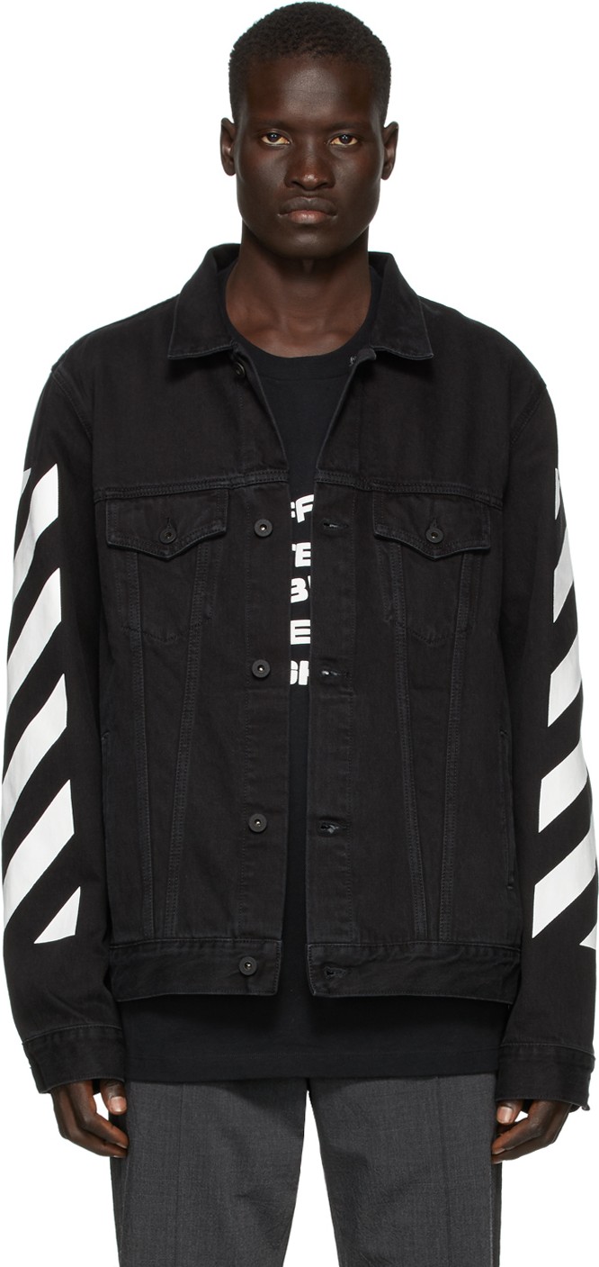 Off White SSENSE Exclusive Black Denim Temperature Jacket