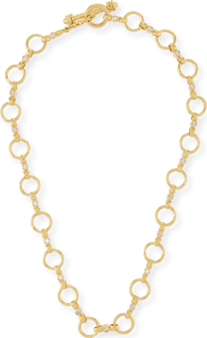 Elizabeth Locke 19k Diamond Celtic Link Necklace