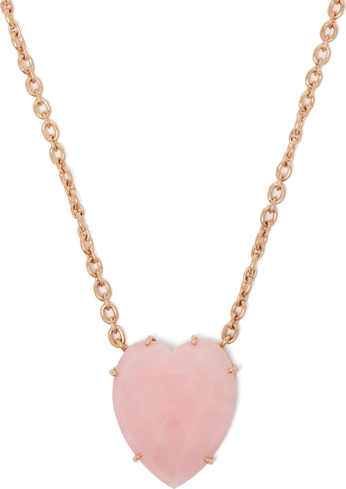 Irene Neuwirth Opal heart & 18kt rose gold necklace