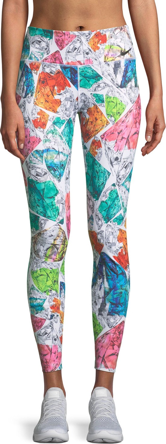 Nike Power Mosaic-Print Running Tights