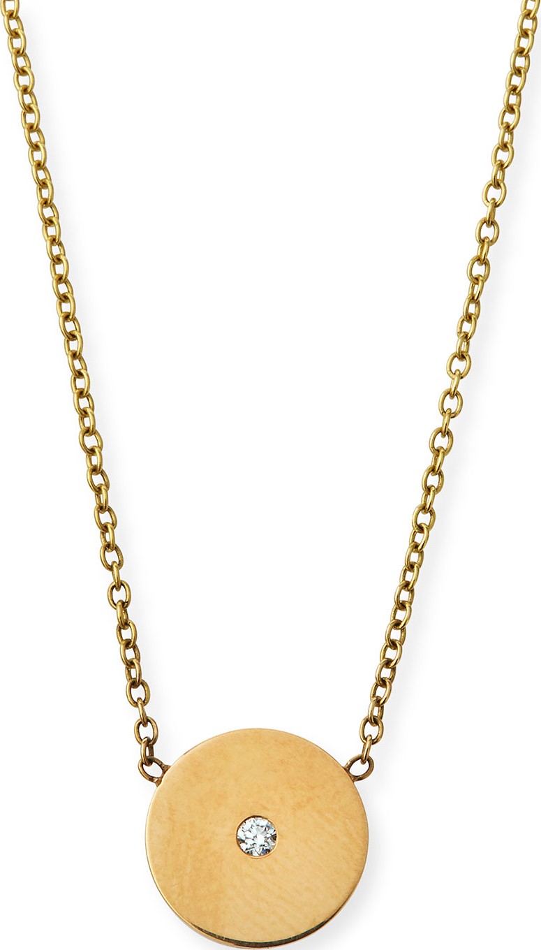 Zoe Chicco 14k Diamond Disc Pendant Necklace