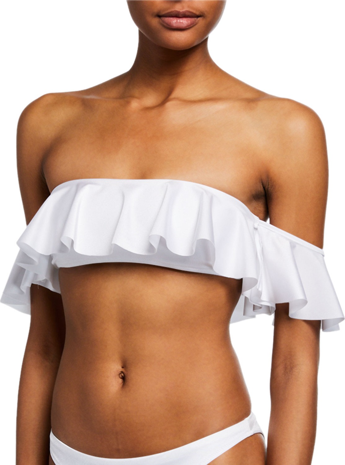 MILLY Sirolo Ruffle Bandeau Bikini Top