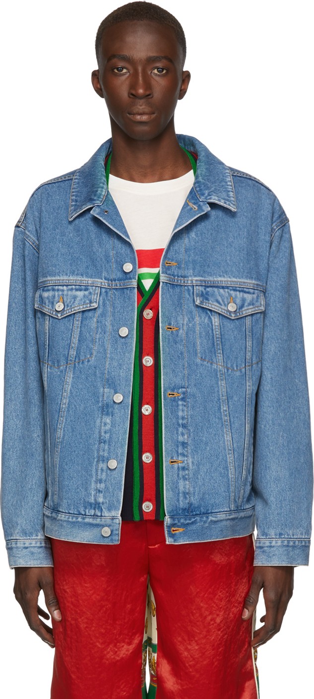 Gucci Blue Denim 'Gucci Band' Jacket