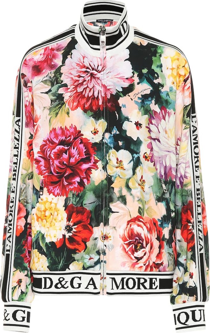 Dolce & Gabbana Floral stretch cady track jacket