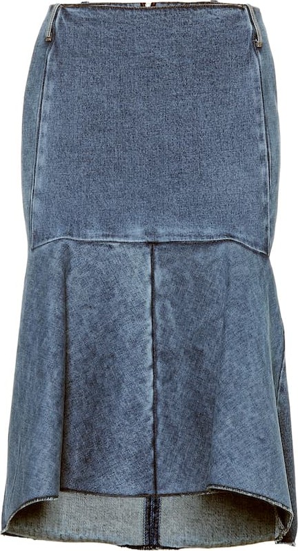 Balenciaga Asymmetrical high-rise denim skirt