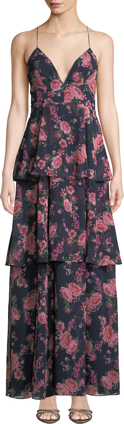 Fame and Partners The Wyatt Floral Tiered Ruffle Dress