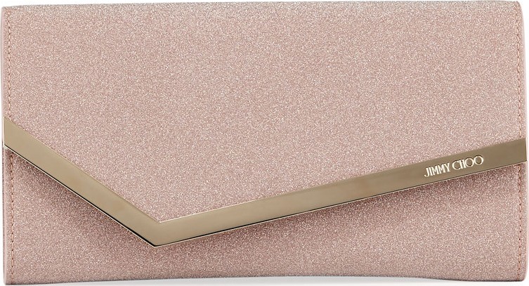 Jimmy Choo Emmie Fine Glitter Fabric Clutch Bag