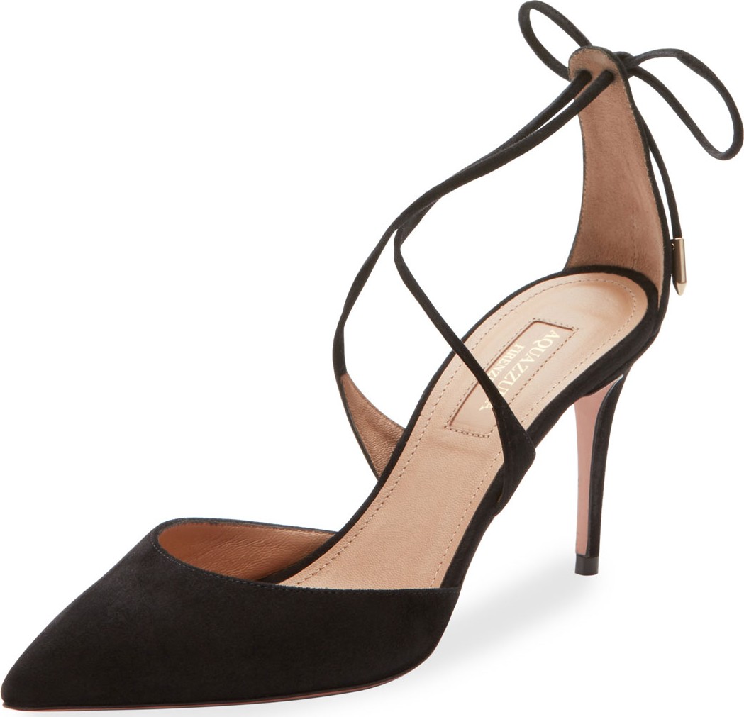 Aquazzura Very Matilde Suede Crisscross Pumps