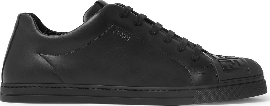 Fendi Logo-Embossed Leather Sneakers