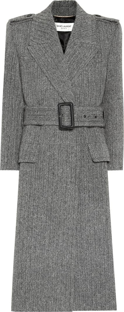 Saint Laurent Wool-herringbone coat