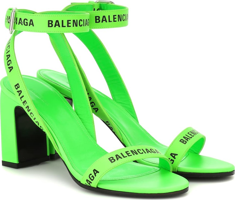 Balenciaga Logo leather sandals