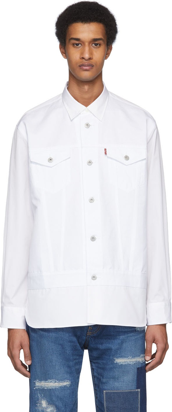 Junya Watanabe White Levi's Edition Cotton Broadcloth Shirt