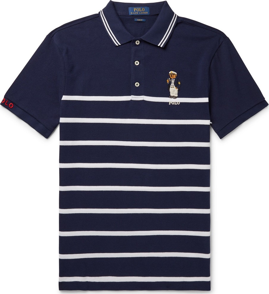 Polo Ralph Lauren Logo-Embroidered Striped Cotton-Piqué Polo Shirt