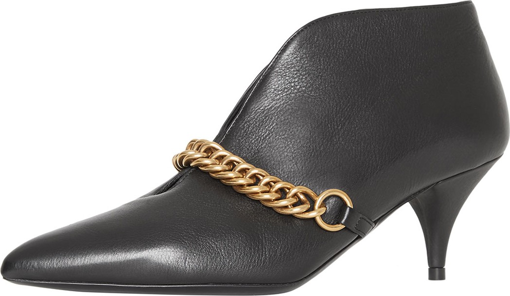 Burberry London England Bronwen Kitten-Heel Booties with Chain