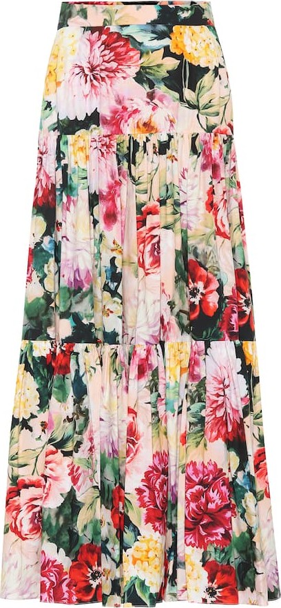 Dolce & Gabbana Floral-printed cotton maxi skirt