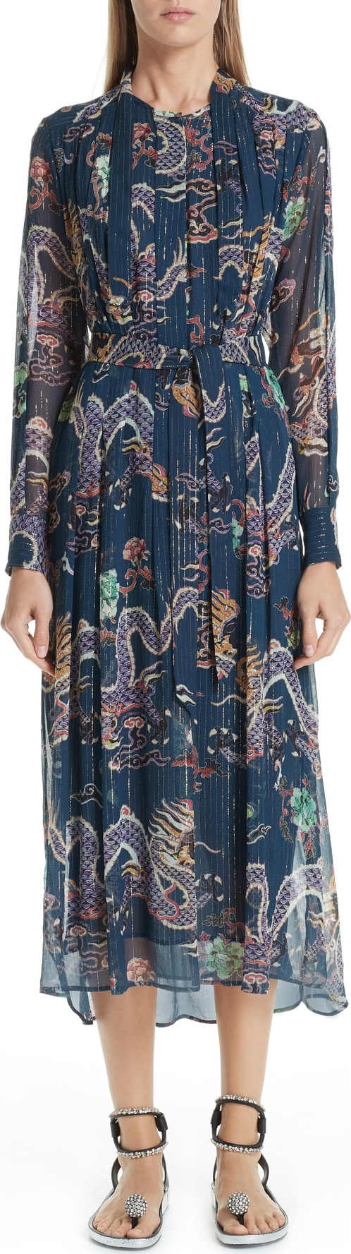 Isabel Marant Dalika Dragon Print Silk Blend Dress