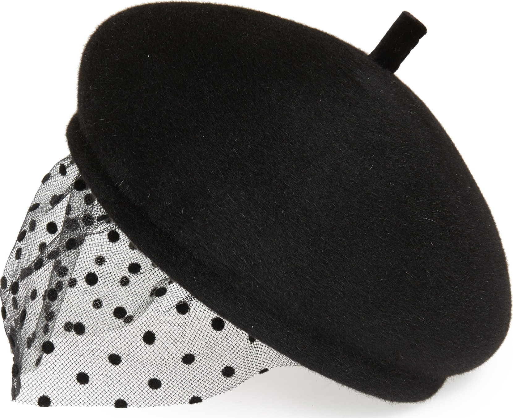 Maison Michel New Bonnie Veil Fur Felt Beret
