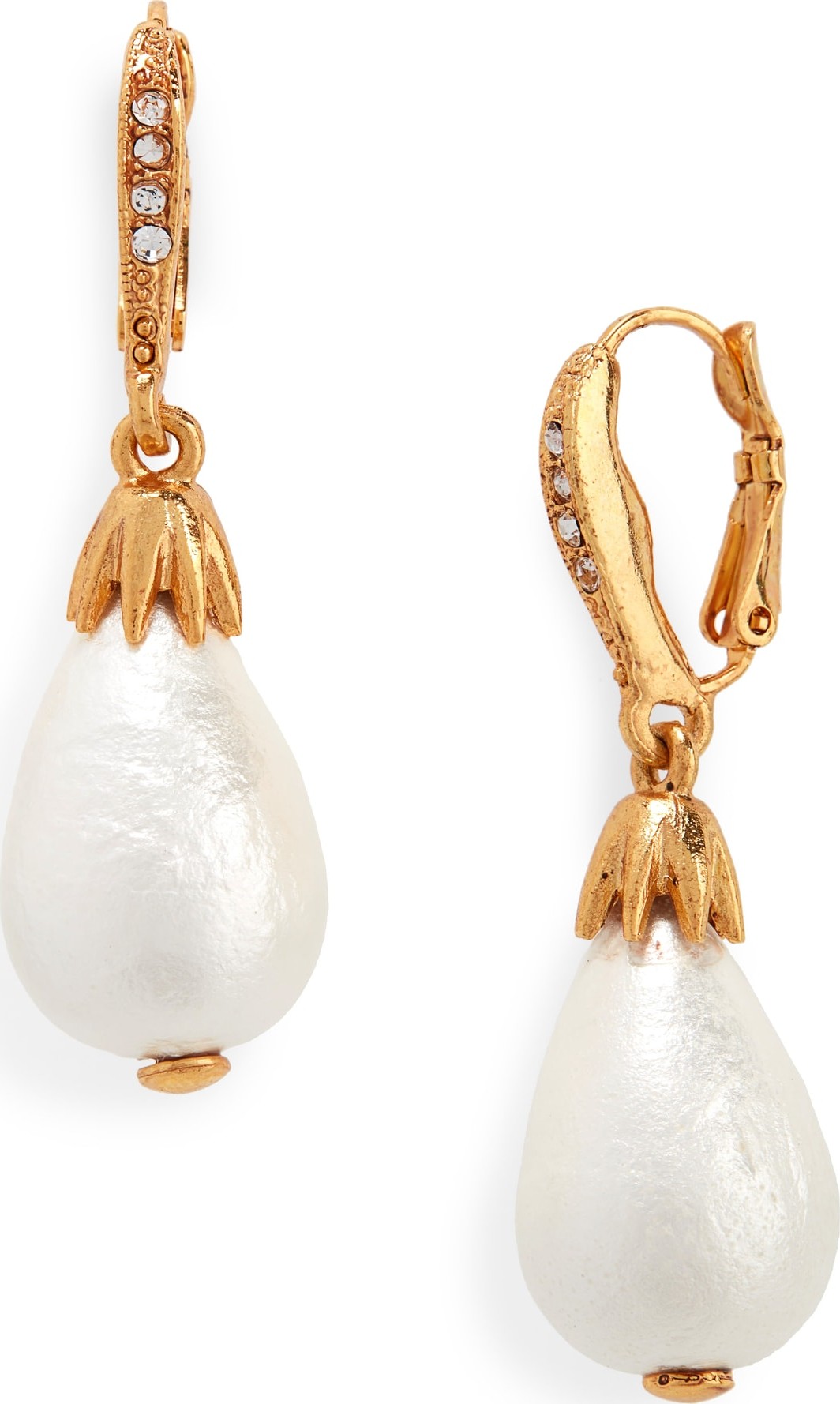 Oscar De La Renta Small Imitation Pearl Drop Earrings