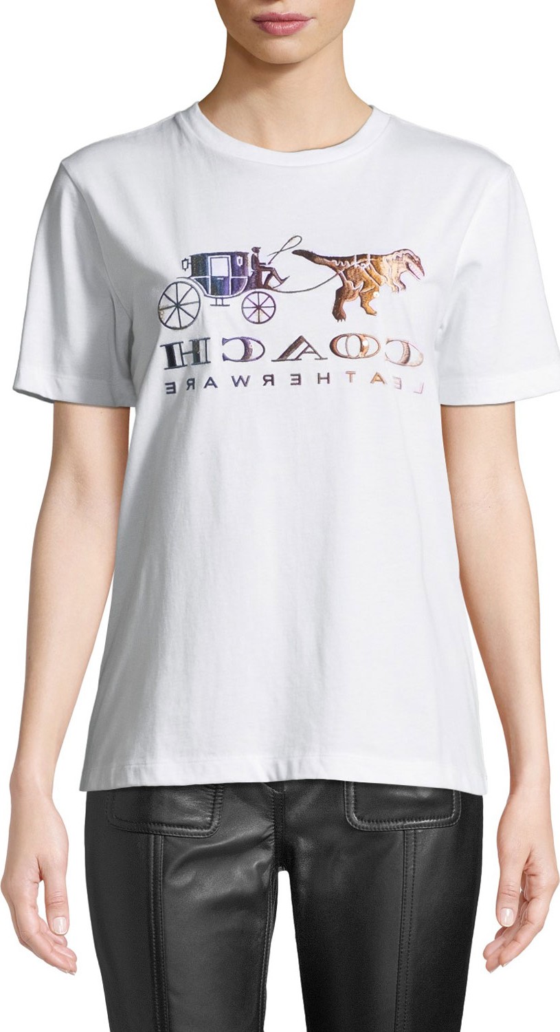 COACH Mirrored Rexy And Carriage Satin-Stitch Logo Tee