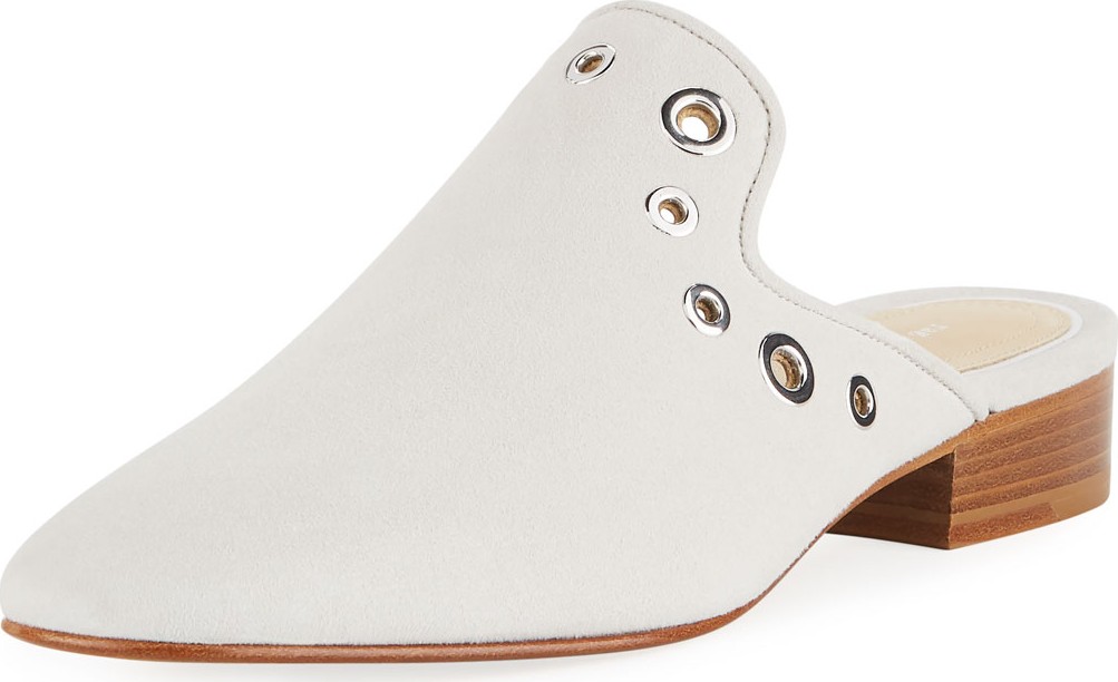 Rag & Bone Luis Suede Loafer Mule Slide with Grommet Detail