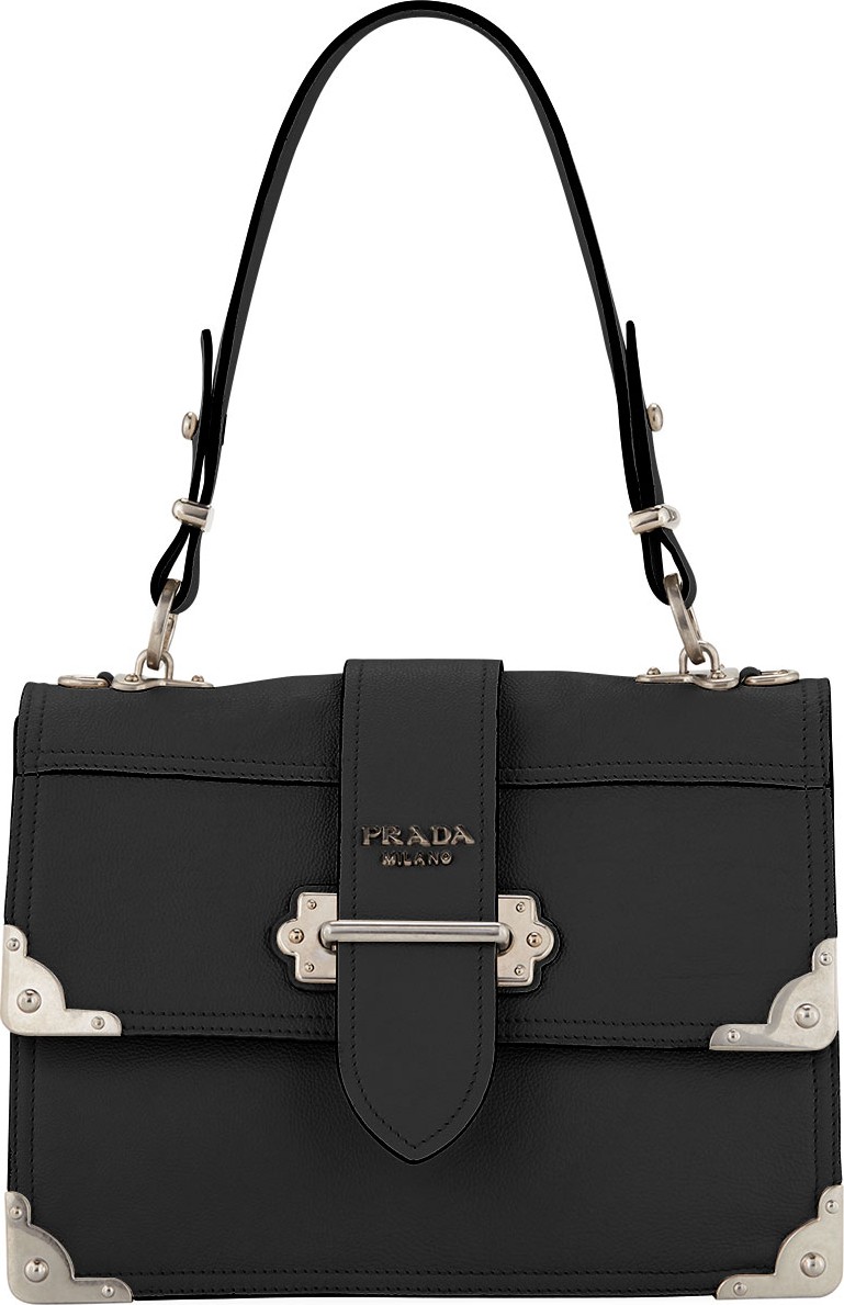 Prada Cahier Medium Glace Calf Shoulder Bag