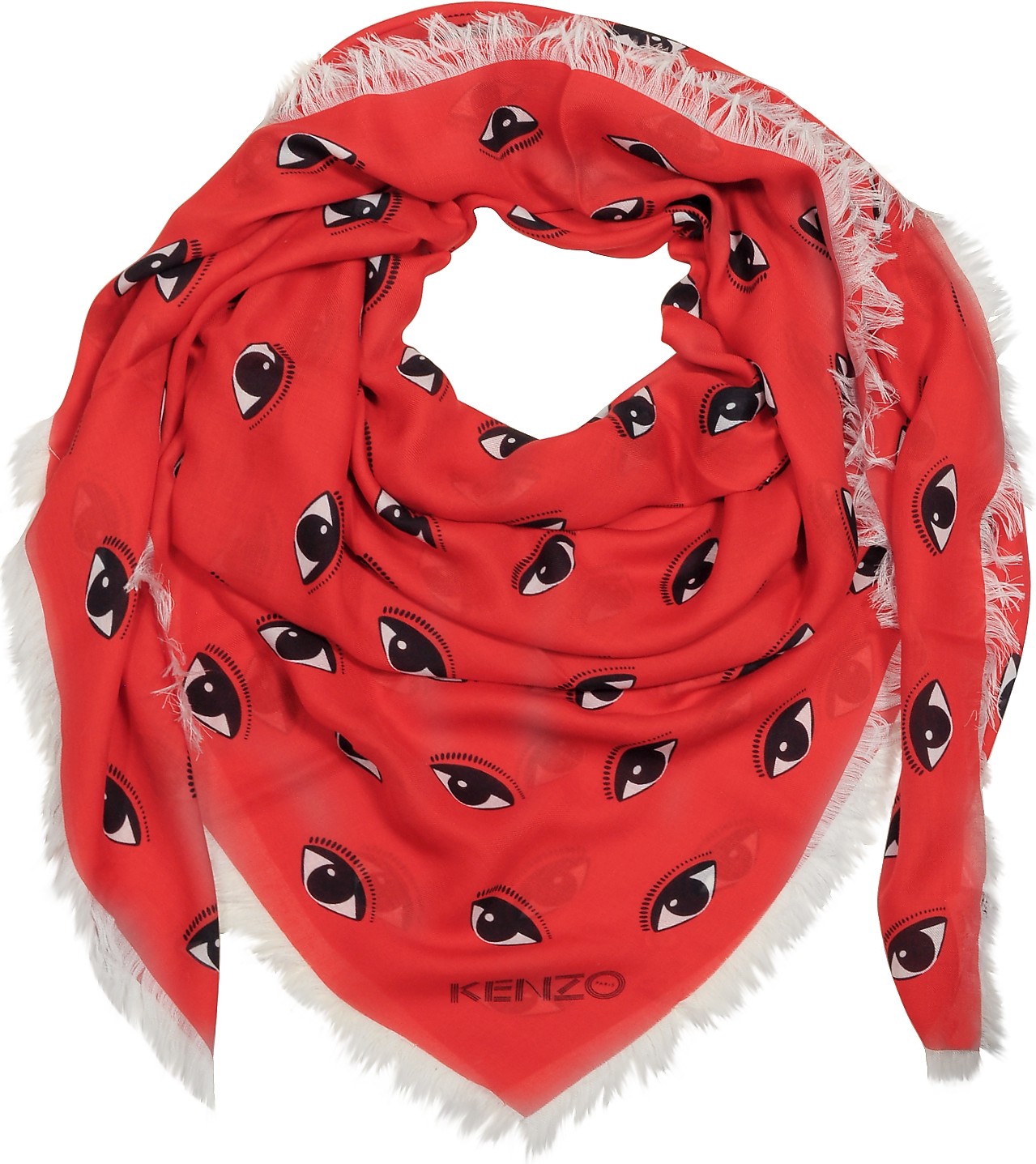 KENZO Multi Eyes Printed Modal & Silk Wrap