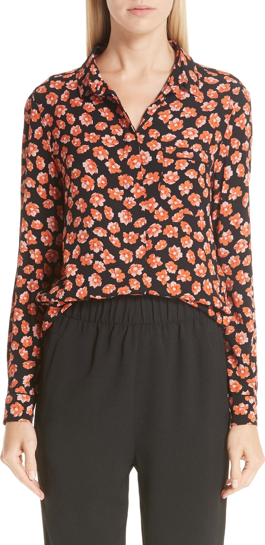 Ganni Lindale Print Crepe Blouse